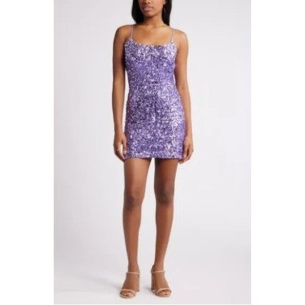 BP Nordstrom Light Purple Sequin Mini Dress Size L NWT Party Cocktail